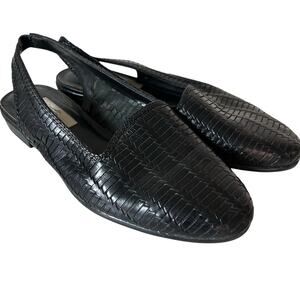 Vintage Trotters sling back mules leather weave 90s Lagenlook Cottagecore 9 wide